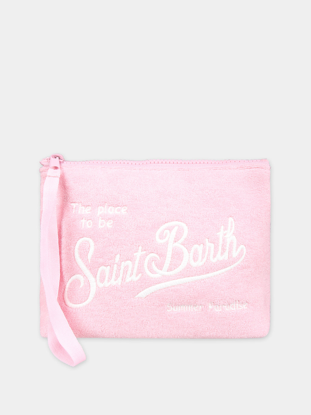 Pink cluch bag for girl with logo